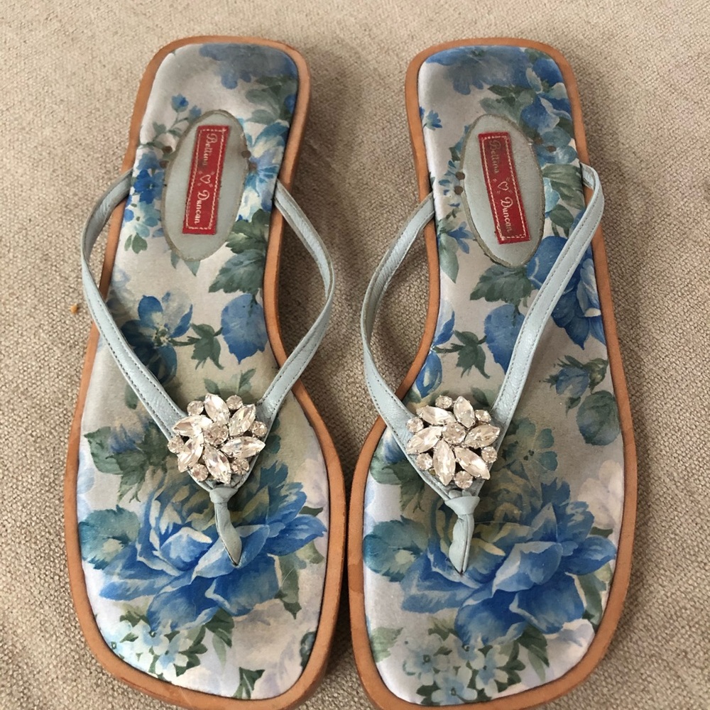 Bettina Duncan Crystal flip flops